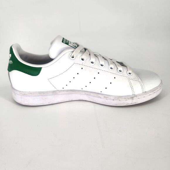 Adidas Stan Smith White Leather Green Heel Tab Sneakers Women’s Size 7 - Picture 9 of 13